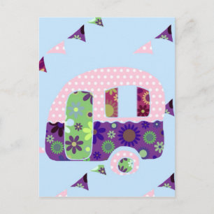 Carte Postale Caravane vintage de camper rétro shabbychic