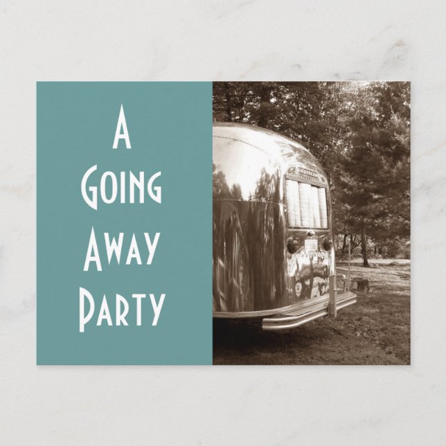 Carte postale Caravane vintage départ (Devant)