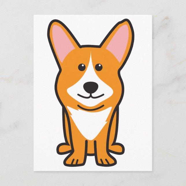 Carte Postale Cardigan Welsh Corgi Chien Dessin (Devant)