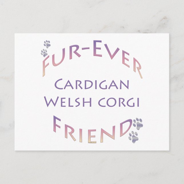 Carte Postale Cardigan Welsh Corgi Furever (Devant)