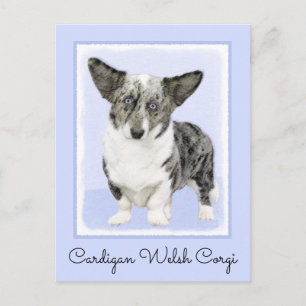 Carte Postale Cardigan Welsh Corgi Peinture - Art Chien original