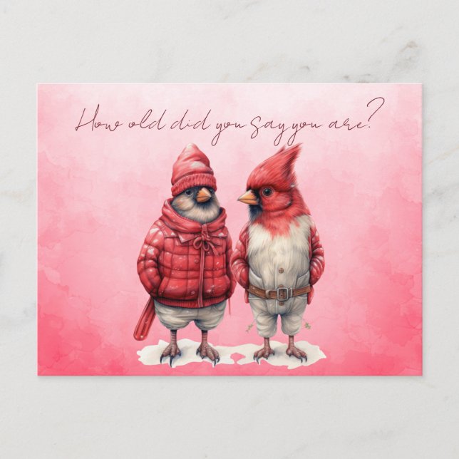 Carte Postale Cardinal Birthday Card Quel Âge Avez-Vous Dit Être (Devant)