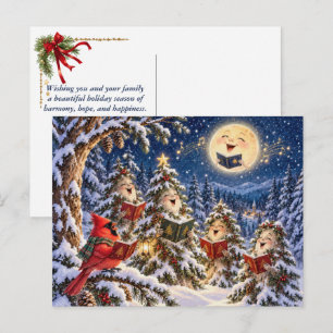 Carte Postale Cardinal de Noël et Chœur de l'Arbre d'Hiver