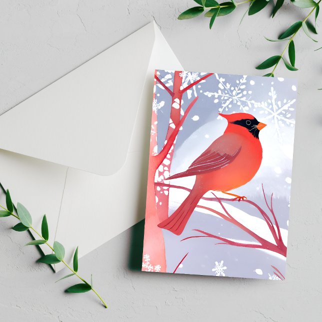 Carte Postale Cardinal rouge | Belle aquarelle peinture (Créateur téléchargé)