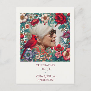 Carte Postale Cardinal rouge Célébration de la vie PHOTO