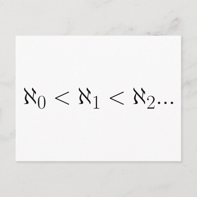 Carte Postale Cardinalité des ensembles infinis (Devant)