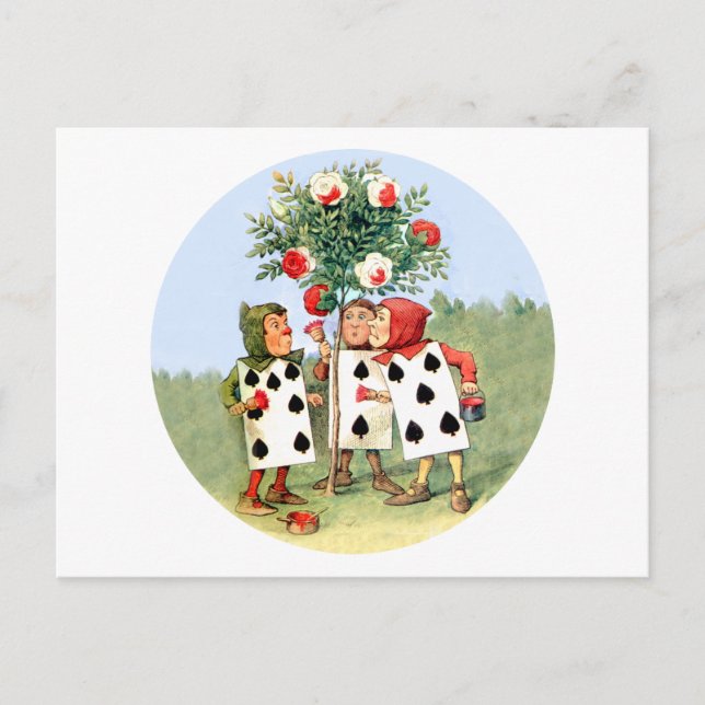 Carte Postale Cardmen de la reine des coeurs peint les Roses des (Devant)