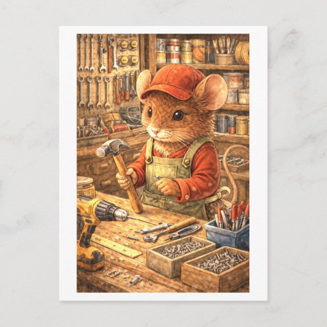 Carte Postale Career Mouse at Hardware Store (Devant)
