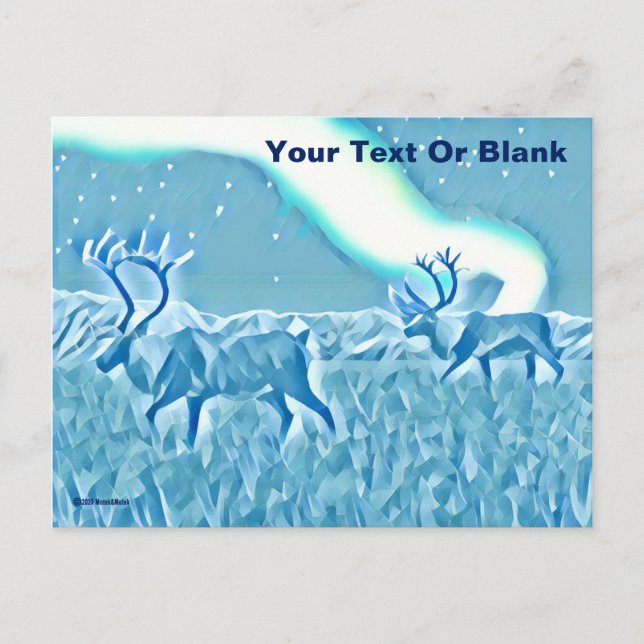 Carte Postale Caribou bleu cristal (Devant)