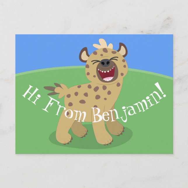 Carte Postale Caricature amusante hyena riant illustration (Devant)