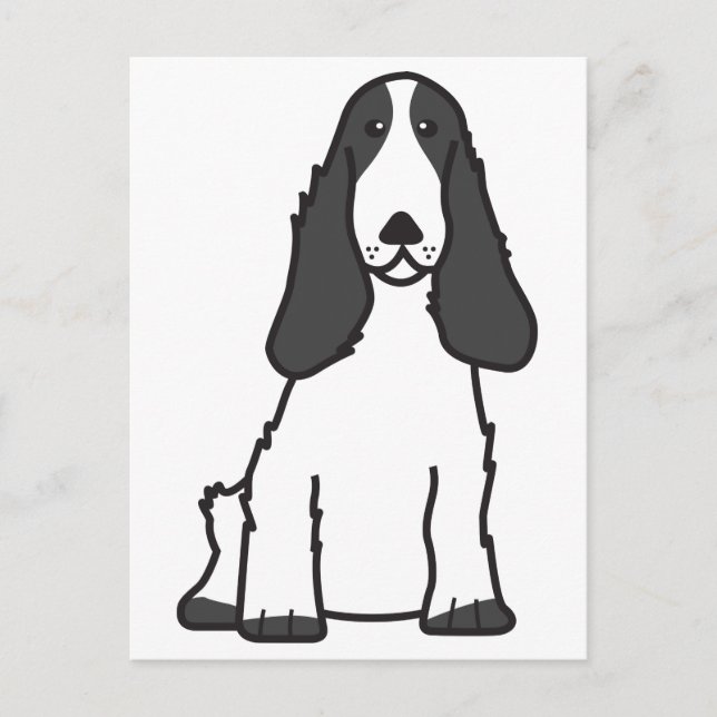 Carte Postale Caricature anglaise Cocker Spaniel Chien (Devant)