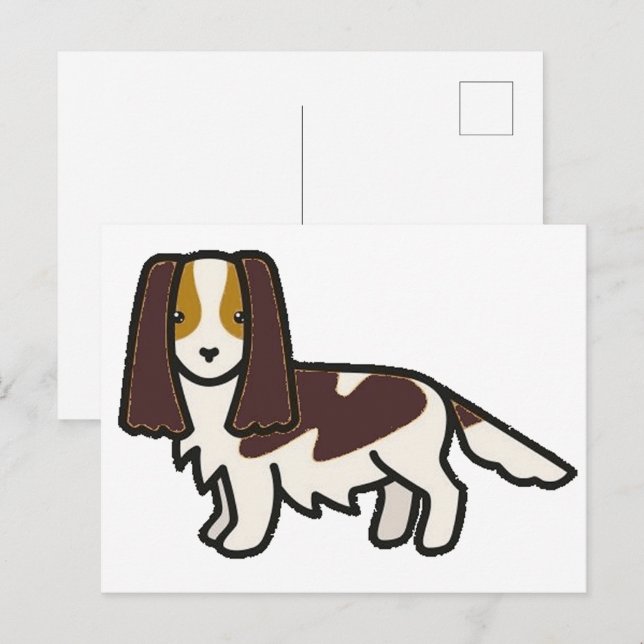 Carte Postale Caricature anglaise Springer Spaniel Liver Tri (Devant / Derrière)