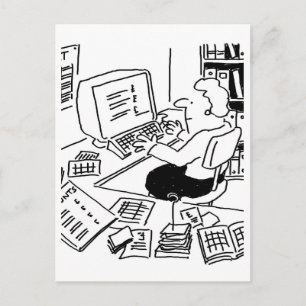 Carte Postale Caricature comptable ou Office Worker