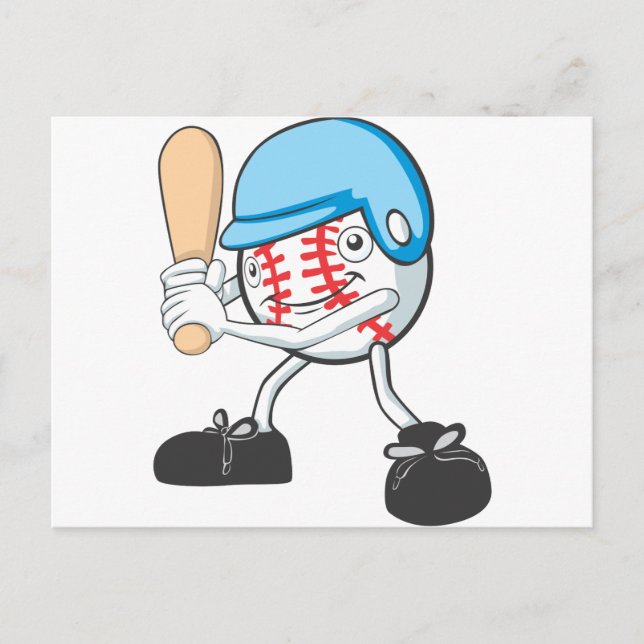 Carte Postale Caricature cool de base-ball (Devant)