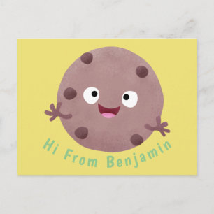 Carte Postale Caricature de biscuit à puce en chocolat