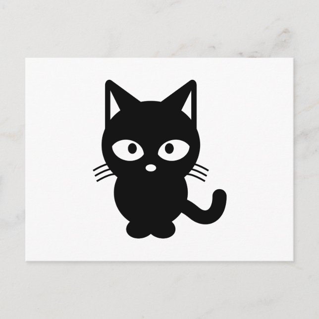 Carte Postale Caricature de chat noir (Devant)
