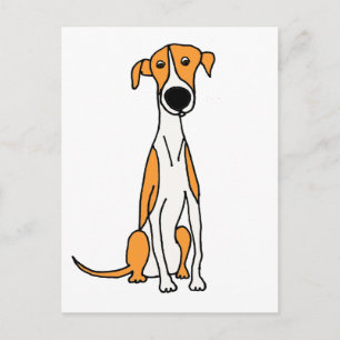 Carte Postale Caricature de chien Greyhound original