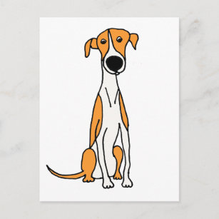 Carte Postale Caricature de chien Greyhound original
