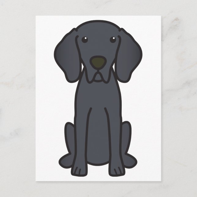 Carte Postale Caricature de chien Weimaraner (Devant)