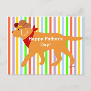 Carte Postale Caricature de cowboy du Labrador jaune