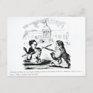Carte Postale Caricature de Delacroix et Ingres