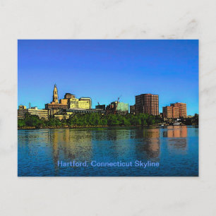 Carte Postale Caricature de Hartford Connecticut Skyline