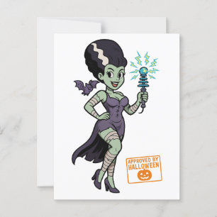 Carte Postale Caricature de la femme de Frankenstein
