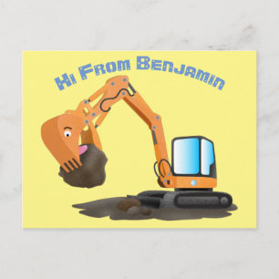 Carte Postale Caricature de la pelle orange