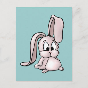 Carte Postale Caricature de lapin rose mignon