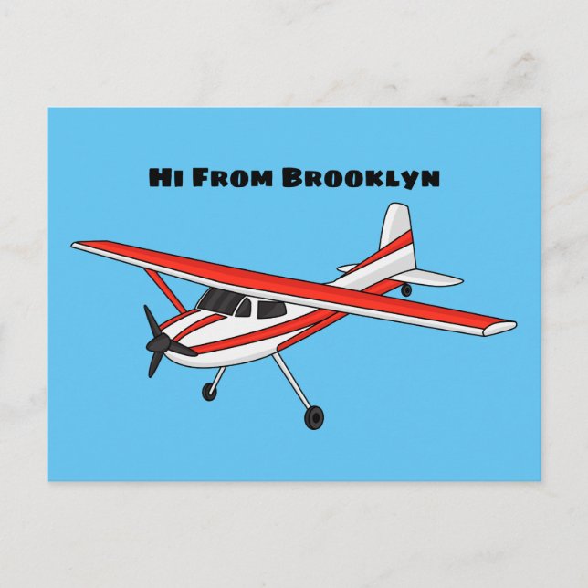 Carte Postale Caricature de l'avion à train de vélo (Devant)