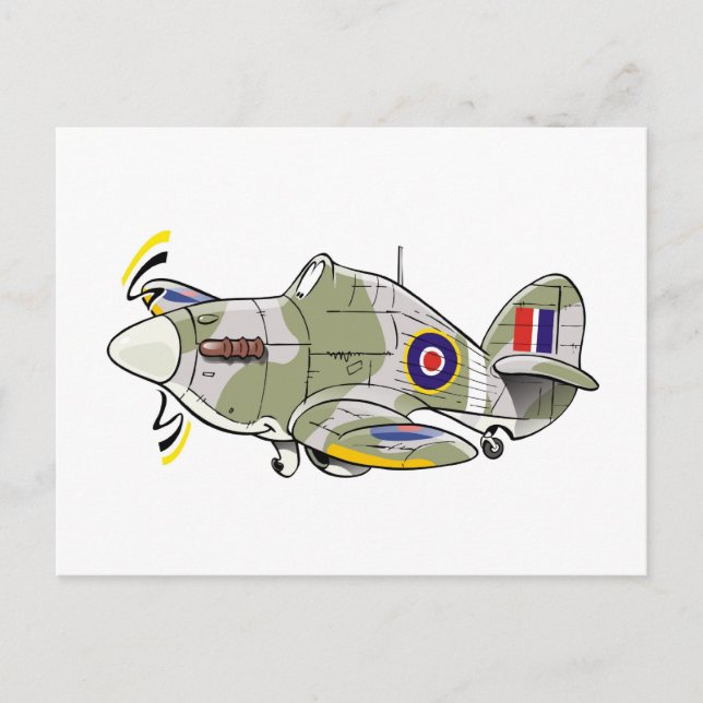 Carte Postale caricature de l'ouragan hawker (Devant)