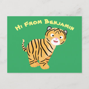 Carte Postale Caricature de petit tigre joyeux