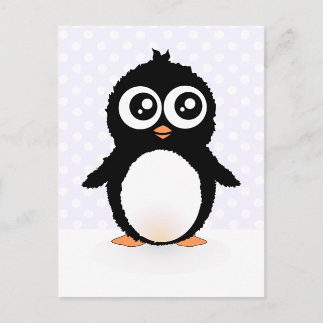 Carte Postale Caricature de pingouin mignon (Devant)