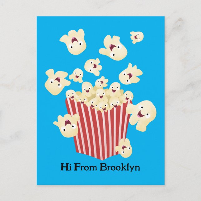 Carte Postale Caricature de pop-corn drôles (Devant)