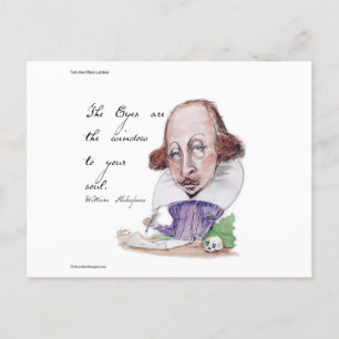 Carte Postale Caricature de Shakespeare & citation de La Tempête
