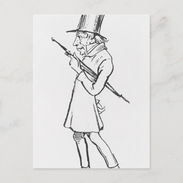 Carte Postale Caricature de Soren Aabye Kierkegaard (Devant)