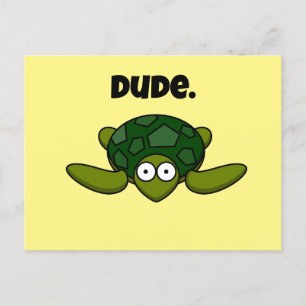 Carte Postale Caricature de tortue de mer super, Mec de l'océan