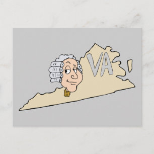 Carte Postale Caricature de Virginia State VA avec George Washin