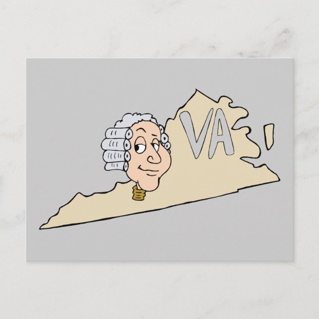 Carte Postale Caricature de Virginia State VA avec George Washin (Devant)