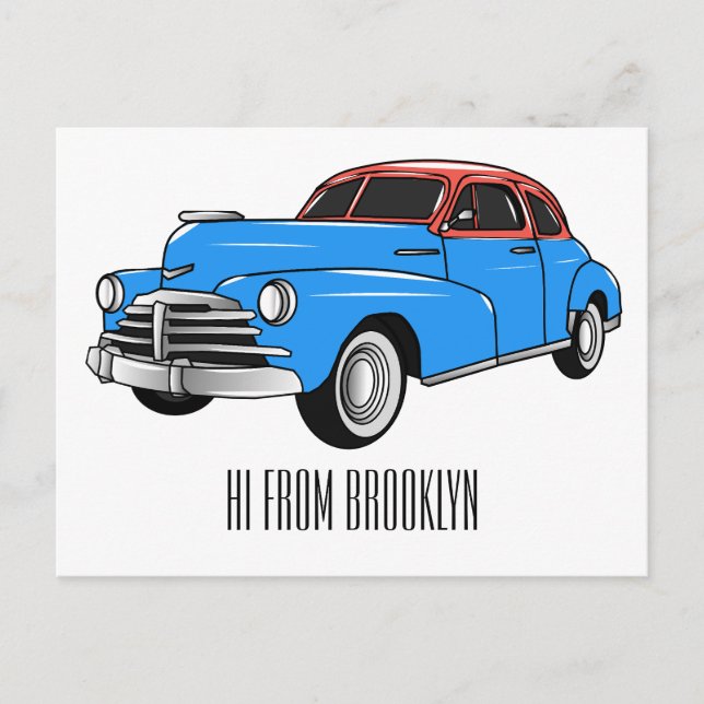 Carte Postale Caricature de voiture classique 1948 (Devant)