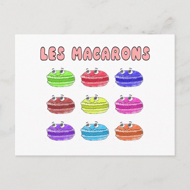 Carte Postale Caricature des Macarons (Devant)
