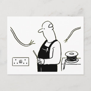 Carte Postale Caricature des services électriques