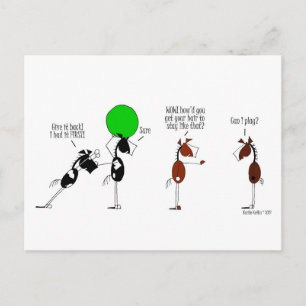 Carte Postale Caricature du Cheval Bashkir mignon