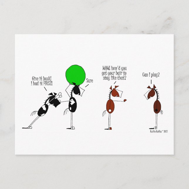 Carte Postale Caricature du Cheval Bashkir mignon (Devant)