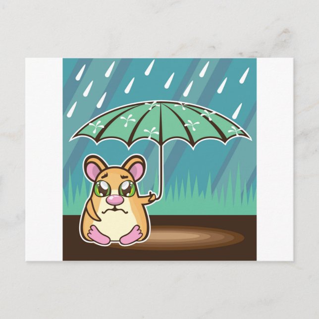 Carte Postale Caricature du Hamster sans abri (Devant)