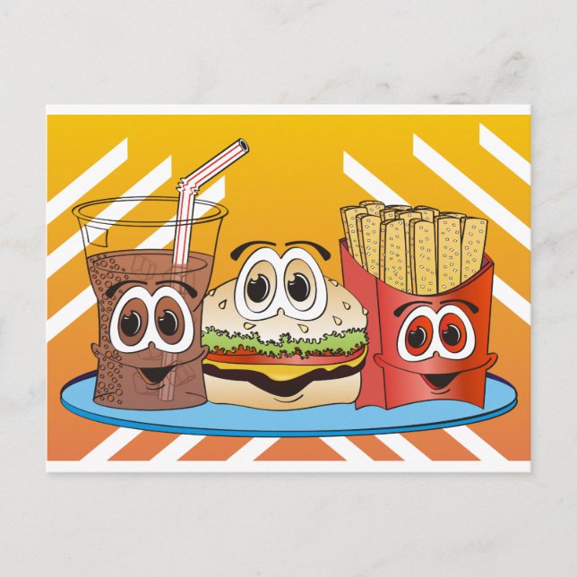 Carte Postale Caricature Fast Food (Devant)