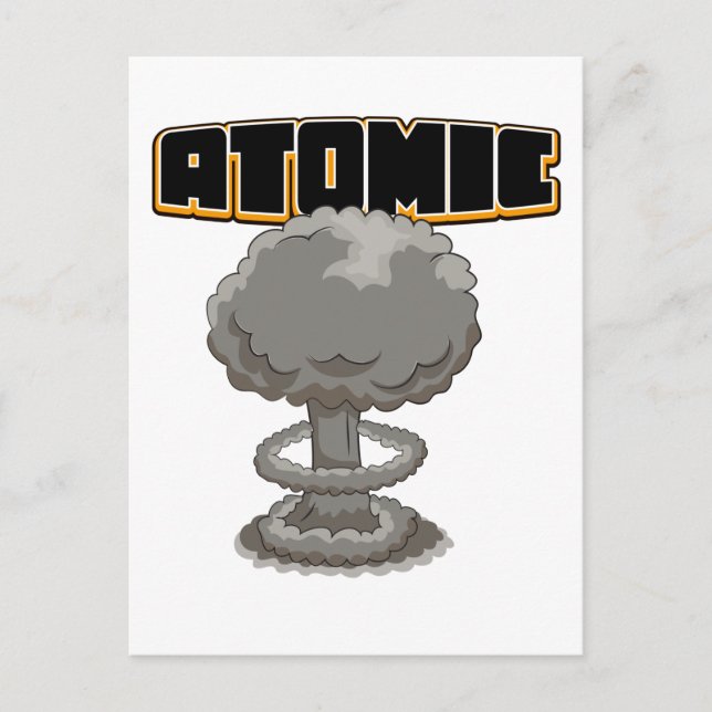 Carte Postale Caricature mignon nuage de champignon atomique (Devant)