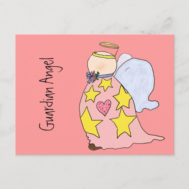 Carte Postale Caricature mignonne Gladys the Guardian Angel Cart (Devant)
