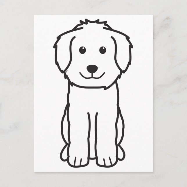 Carte Postale Caricature pour chien Goldendoodle (Devant)