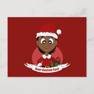 Carte Postale Caricature pour fille de Noël